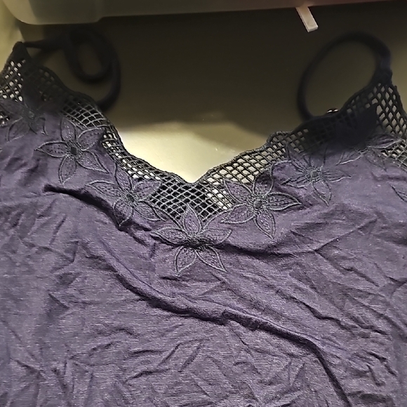 mittoshop Tops - Large dark navy lattice top tank